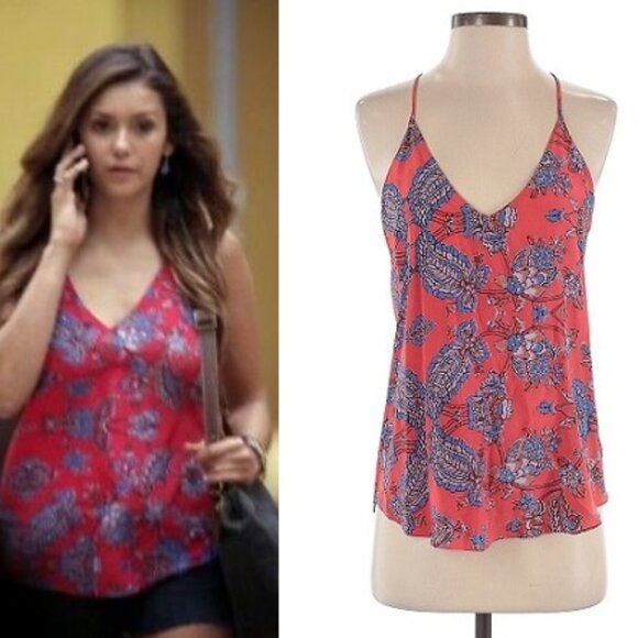 ASO ELENA GILBERT THE VAMPIRE DIARIES TVD Silk Top Cami Blouse - Picture 1 of 4